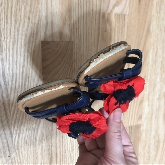 Cat & Jack Blue Red Floral Sandal Sz 7 - Picture 3 of 5